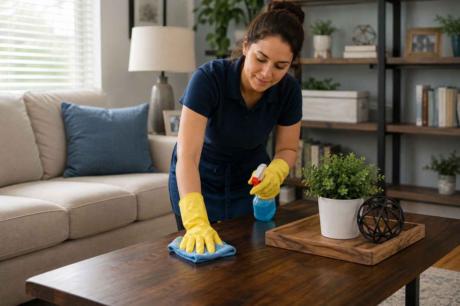 Caregiver providing light housekeeping in a client’s home