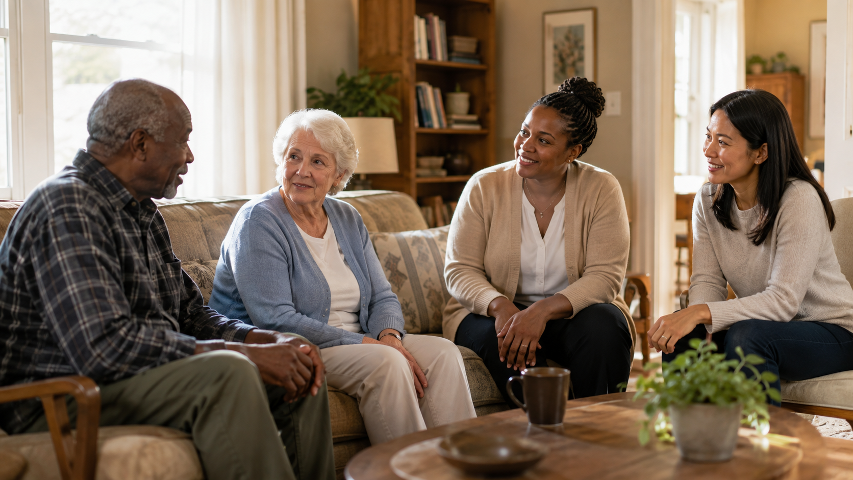 Caregiver offering respectful in-home support to a veteran
